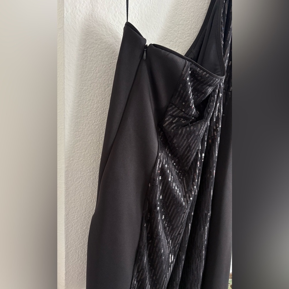 Lane Bryant Black Sequin One-Shoulder Dress - Picture 5 of 10